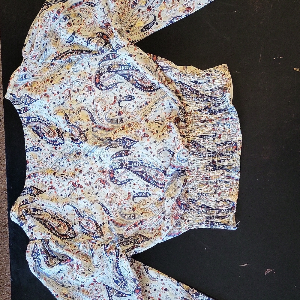 Boho faux twist/wrap crop top size small - Picture 7 of 8